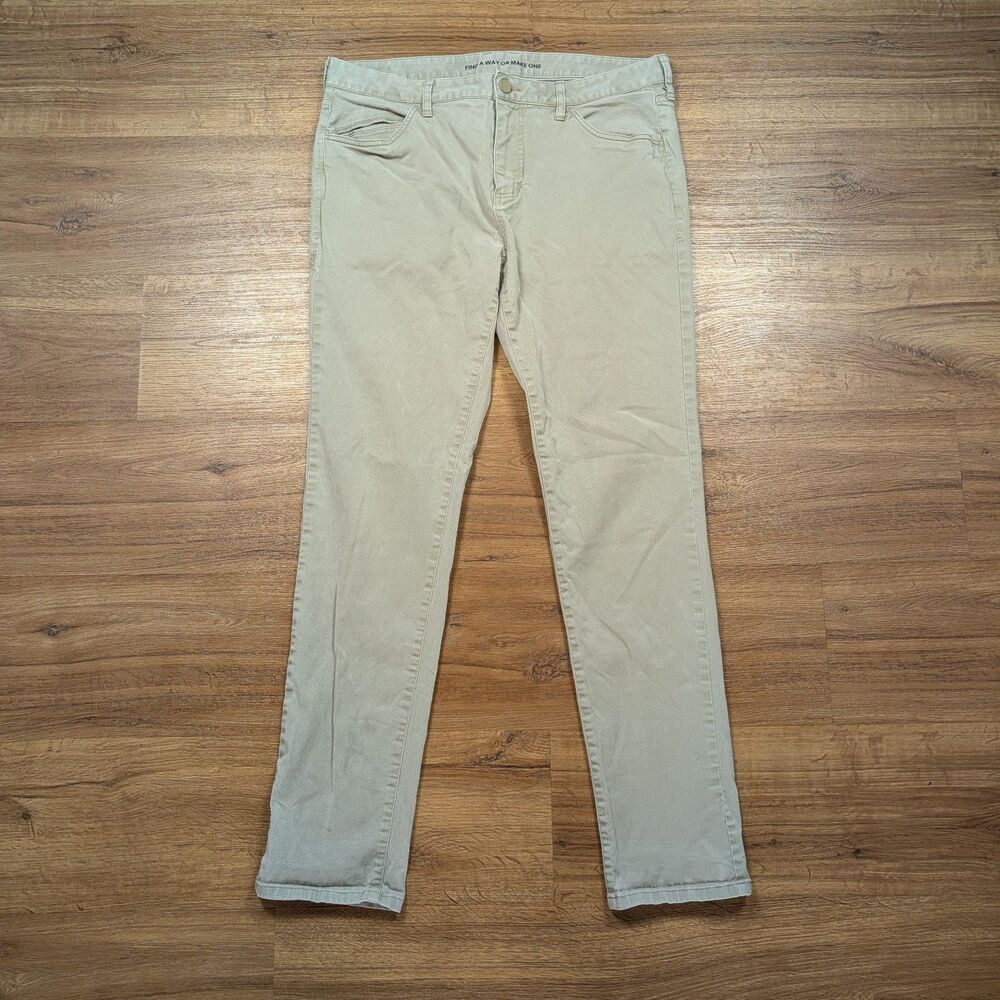 Rhone Commuter Pants Mens 34x31 Beige Khaki Five Pocket Twill Chino Trousers